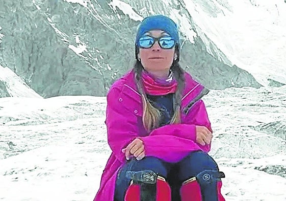 Nagovitsyna, en una de sus ascensiones a la montaña.