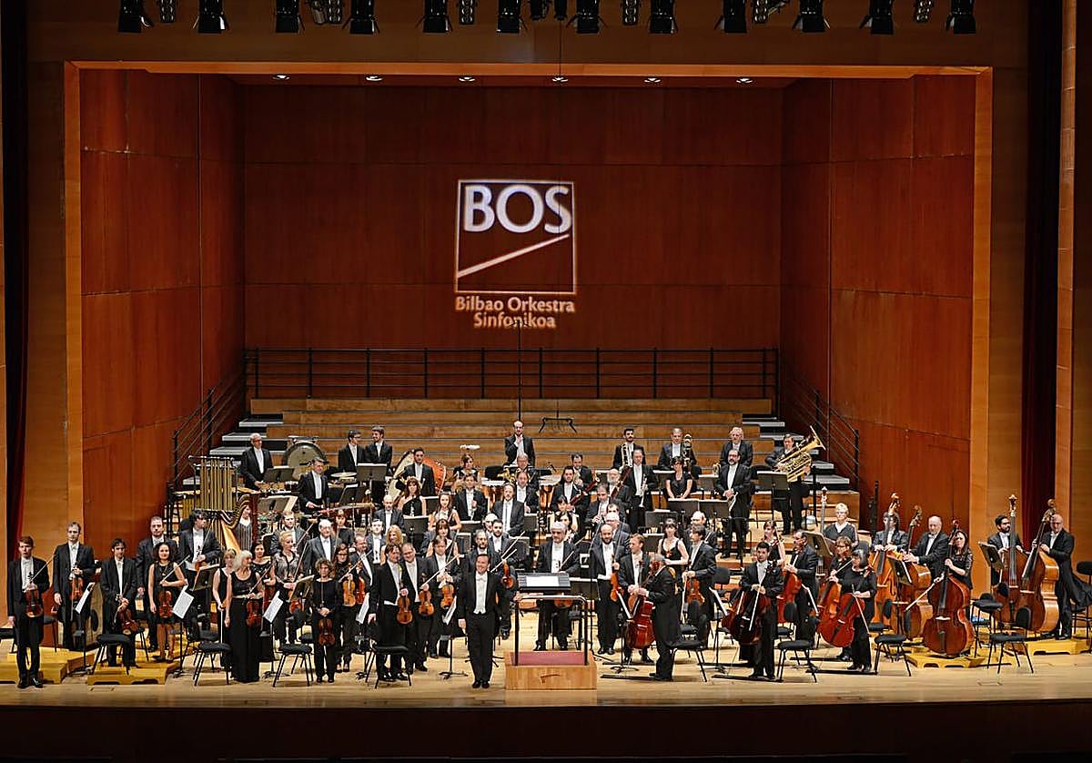Integrantes de la Orquesta Sinfónica de Bilbao.