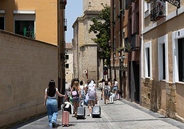 Turistas en Logroño.