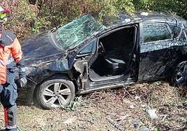 Dos heridos en una colisión entre dos turismos en la N-232, en San Asensio