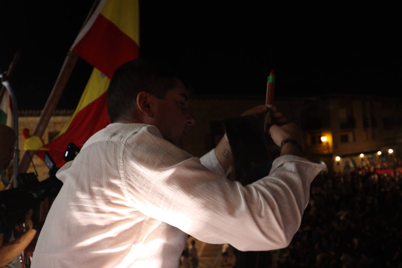 Las imágenes del disparo del cohete de las fiestas de Santo Domingo