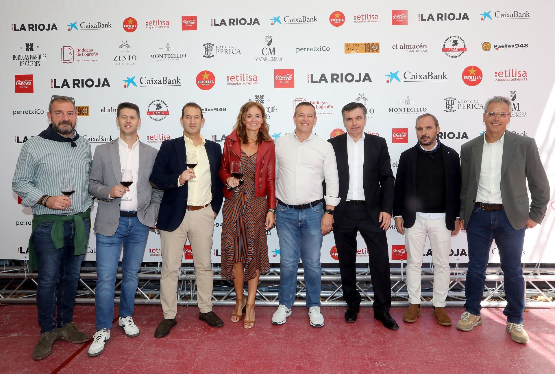 Bodega CM Matarromera y la empresa Etilisa: Miguel Sáenz, Álvaro Fernández, Alberto Ruiz, Estrella Domínguez, Diego Castillo, Julio Pinto, Gregorio Gordaliza y Dani Martínez. 
