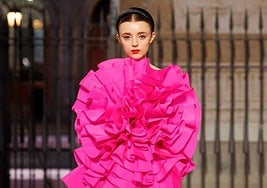 La riojana, durante el desfile de Carolina Herrera.