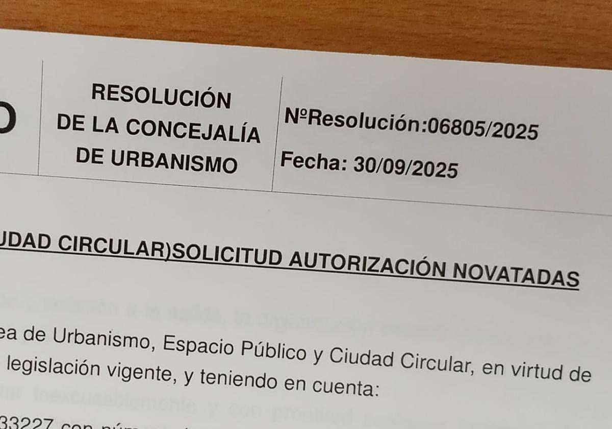 Resolución del Ayuntamiento de Logroño con el encabezamiento de «solicitud autorización novatadas».