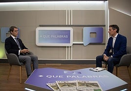 El presidente Gonzalo Capellan con el periodista de TVR, Carlos Santamaría.