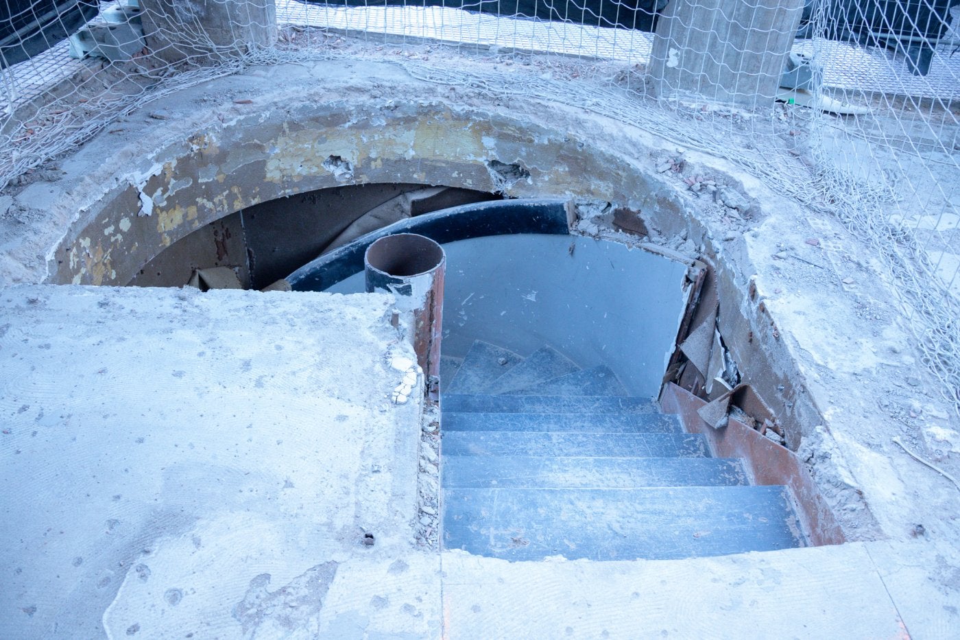 La escalera de caracol que se ha recuperado.