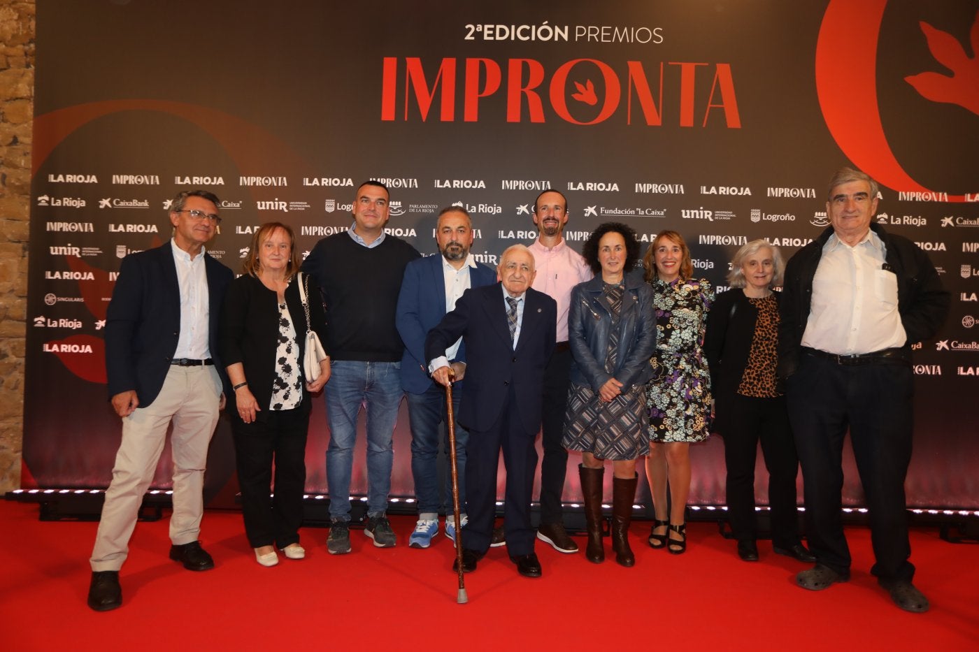 Manuel Ruiz Hernández, galardonado con el Premio Impronta del Año 2025, acudió a la gala acompañado de parte de su familia, entre ellos varios de sus hijos (Cristóbal, Ana y Manuel), y un nutrido grupo de amigos.