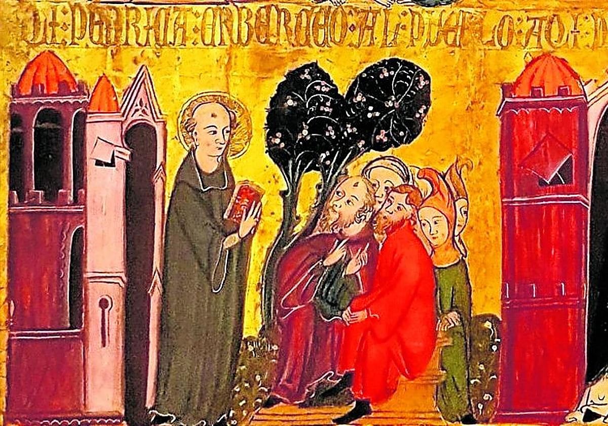 Millán predicando a las gentes.