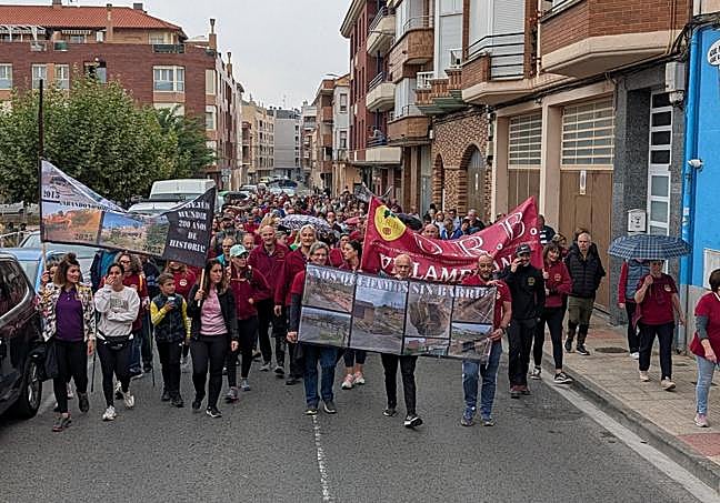 Llegada de la marcha a Lardero.