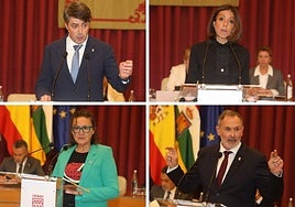 Portavoces municipales de la oposición durante el Debate este martes.