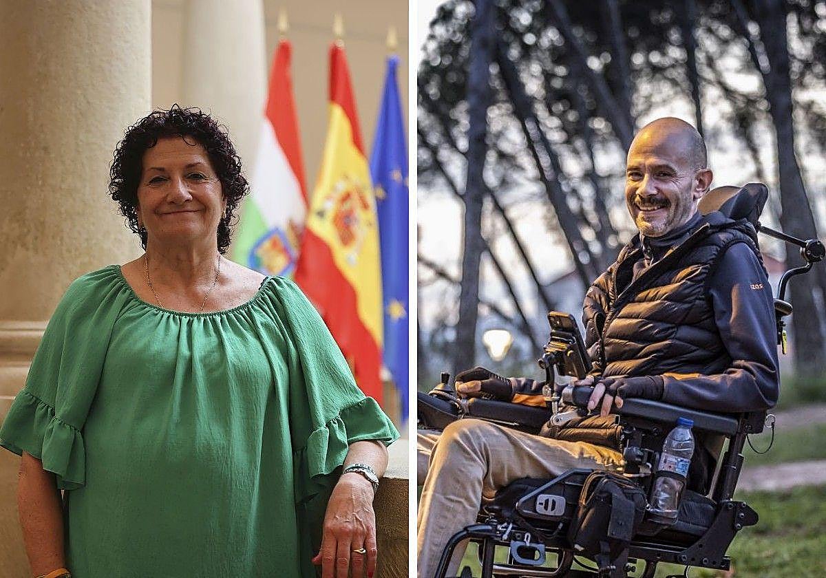 Francisca Terroba, presidenta de VencEla e Iván Fernández, enfermo de ELA de Grado III.