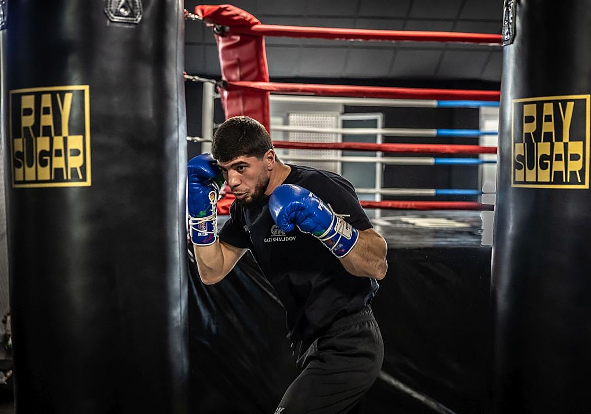 Gazi Khalidov, en uno de sus entrenamientos previos al campeonato de España de Semipesados.