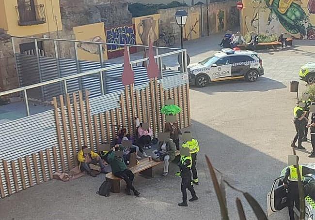 Intervención policial tras uno de los recientes altercados.