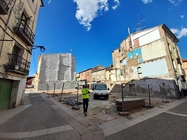 Imagen de archivo de un solar tras un derribo en el casco antiguo de Calahorra.