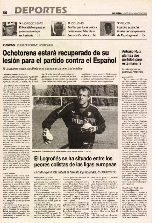 Publicado en Diario LA RIOJA el 23 de marzode 1995