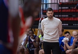 Úriz, en el partido del Clavijo ante el LogroBasket.