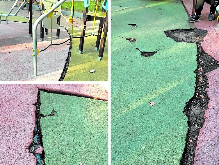 El estado del área de juegos de La Cometa, hoy en La Guindilla.