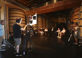 Un momento del rodaje el documental.