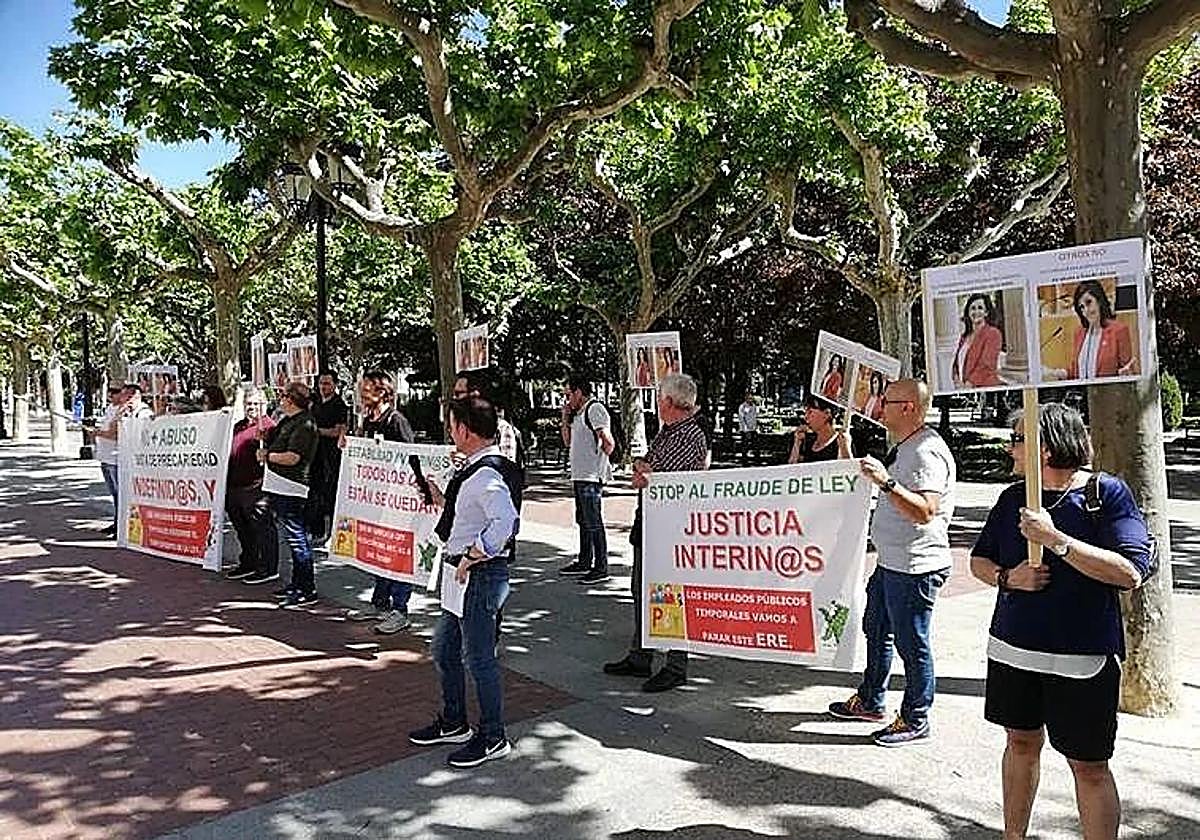 Interinos en una protesta anterior.