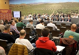 Un momento de la Asamblea de la Federación Riojana de Fútbol, celebrada en Riojafórum.