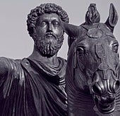 Estatua ecuestre de Marco Aurelio en la Piazza del Campidoglio de Roma.