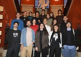 Organizadores y participantes en las jornadas 'Invertebrados', el viernes en la Esdir.