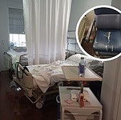 «Así estamos en una habitación del Hospital San Pedro», hoy en La Guindilla.