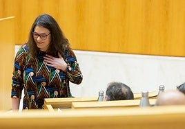 Raquel Romero, en el Parlamento de La Rioja.