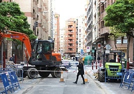 Obras de la calle Vitoria entre Chile y Fundición.