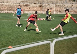 Imagen de un entrenamiento de la UD Logroñés.