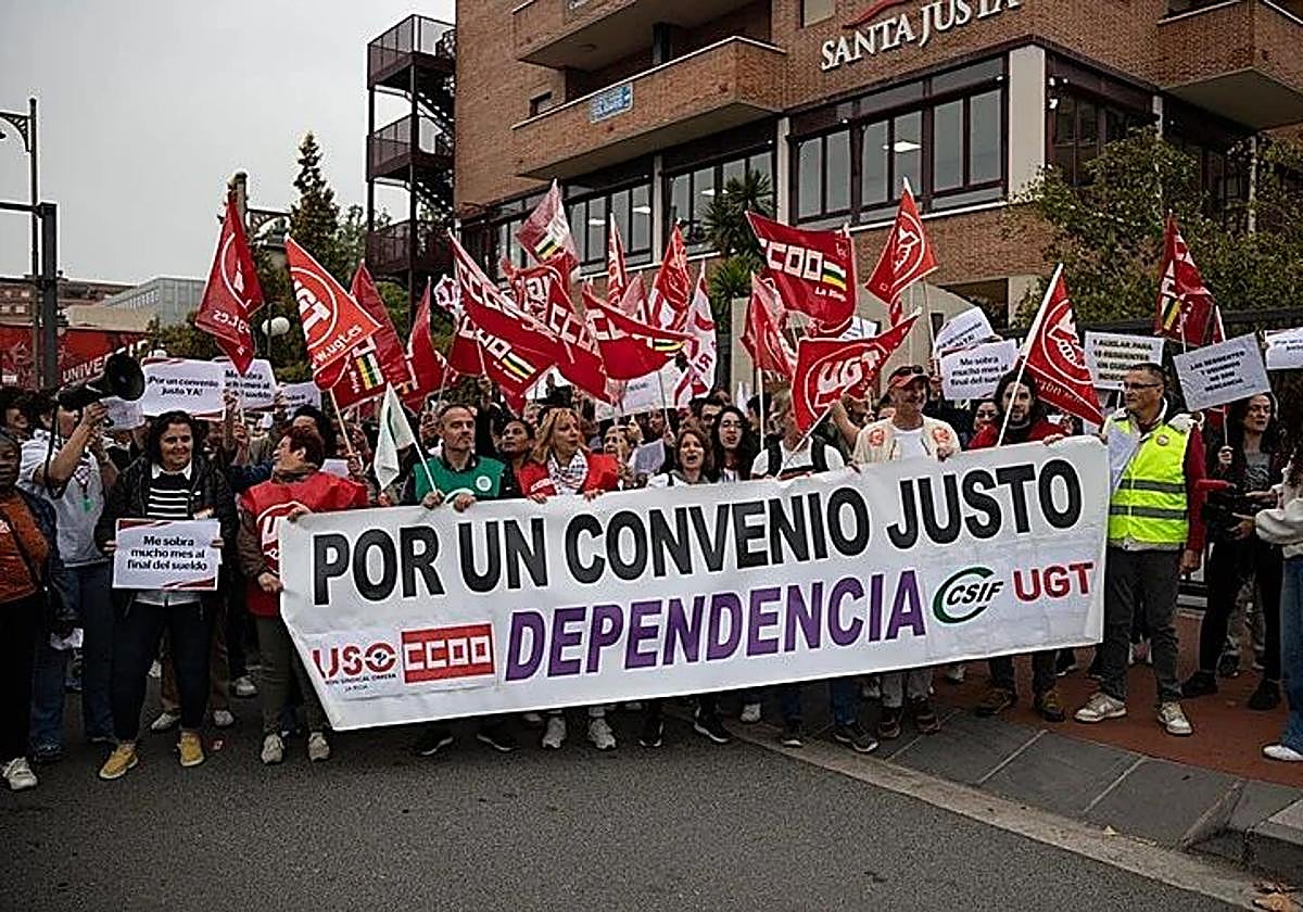 Una de las protestas por un convenio para el sector.