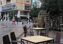 Terraza de un bar en Logroño.