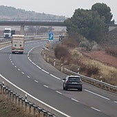 Tramo de la AP-68 donde sucedió el accidente mortal el pasado jueves.