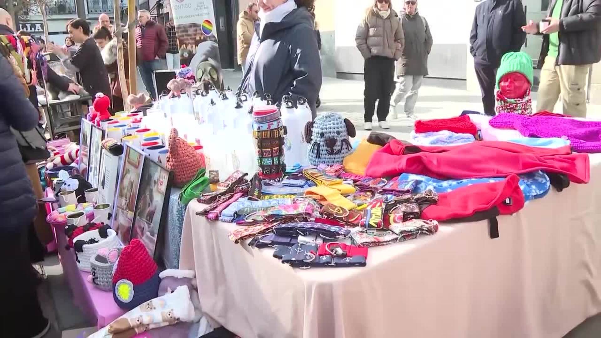 Decenas de mascotas participan en el desfile de animales por las fiestas de San Antón en Chueca