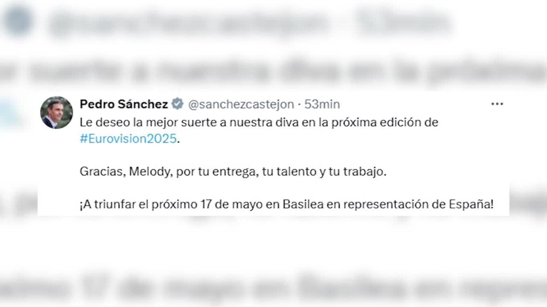 Sánchez mantiene un encuentro con Melody en Moncloa y le desea "la mejor suerte" en Eurovisión