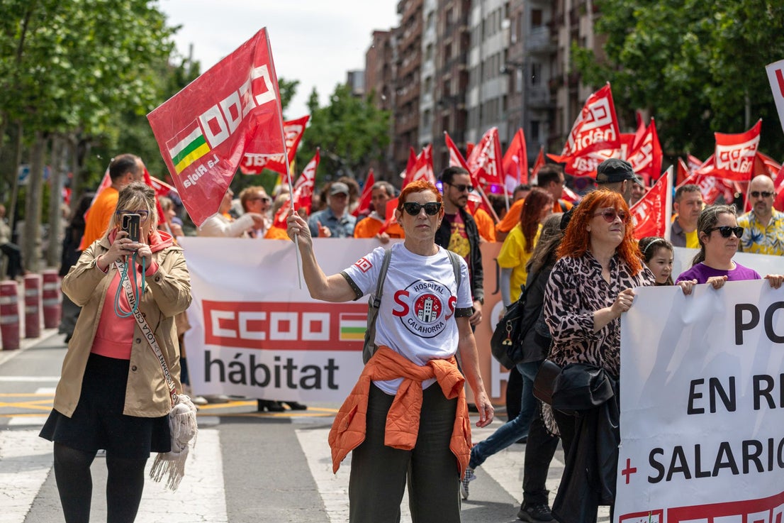 Manifestación por el Primero de Mayo en Logroño de UGT y CC OO | La Rioja