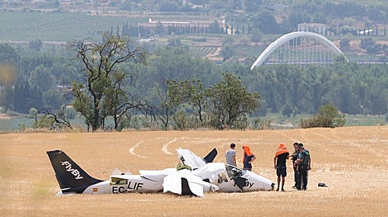 Las imágenes del accidente de avioneta en Viana