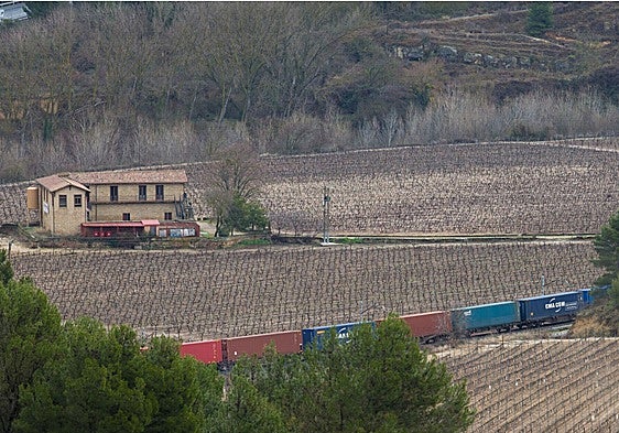 Un tren circula por San Felices (Haro), en una imagen de archivo.