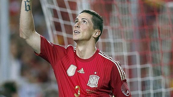 Torres celebra un gol.