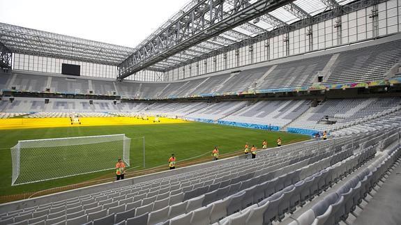 Estadio Arena da Baixada, en Brasil. 