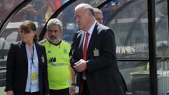 Vicente del Bosque, durante el encuentro 