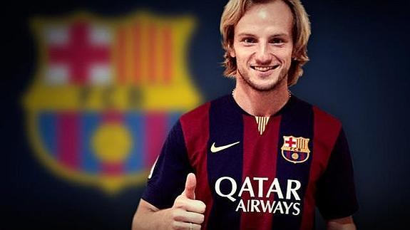 Rakitic, con la camiseta del Barcelona. 