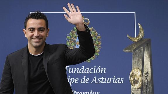 Xavi, en los Premios Príncipe de Asturias. 