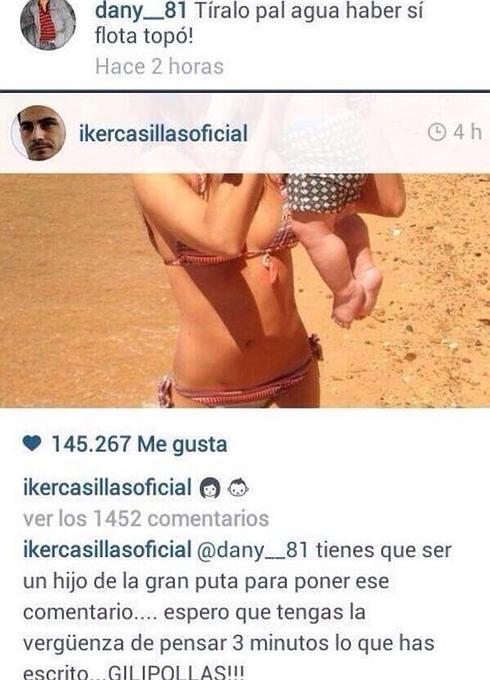 Casillas estalla y responde a un aficionado en Instagram