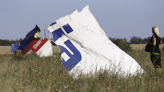 Restos del avión siniestrado. 