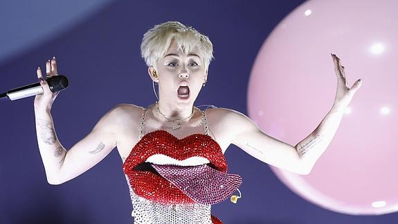 Miley Cyrus, en un concierto. 