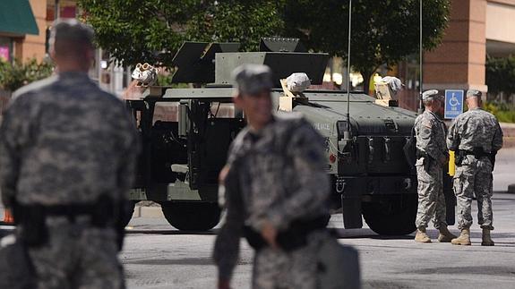 Integrantes de la Guardia Nacional desplegados en Ferguson. 