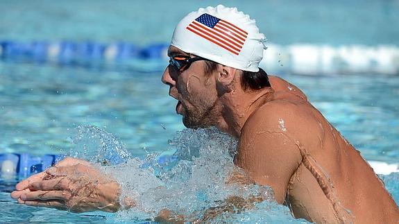 Phelps, durante un entrenamiento. 