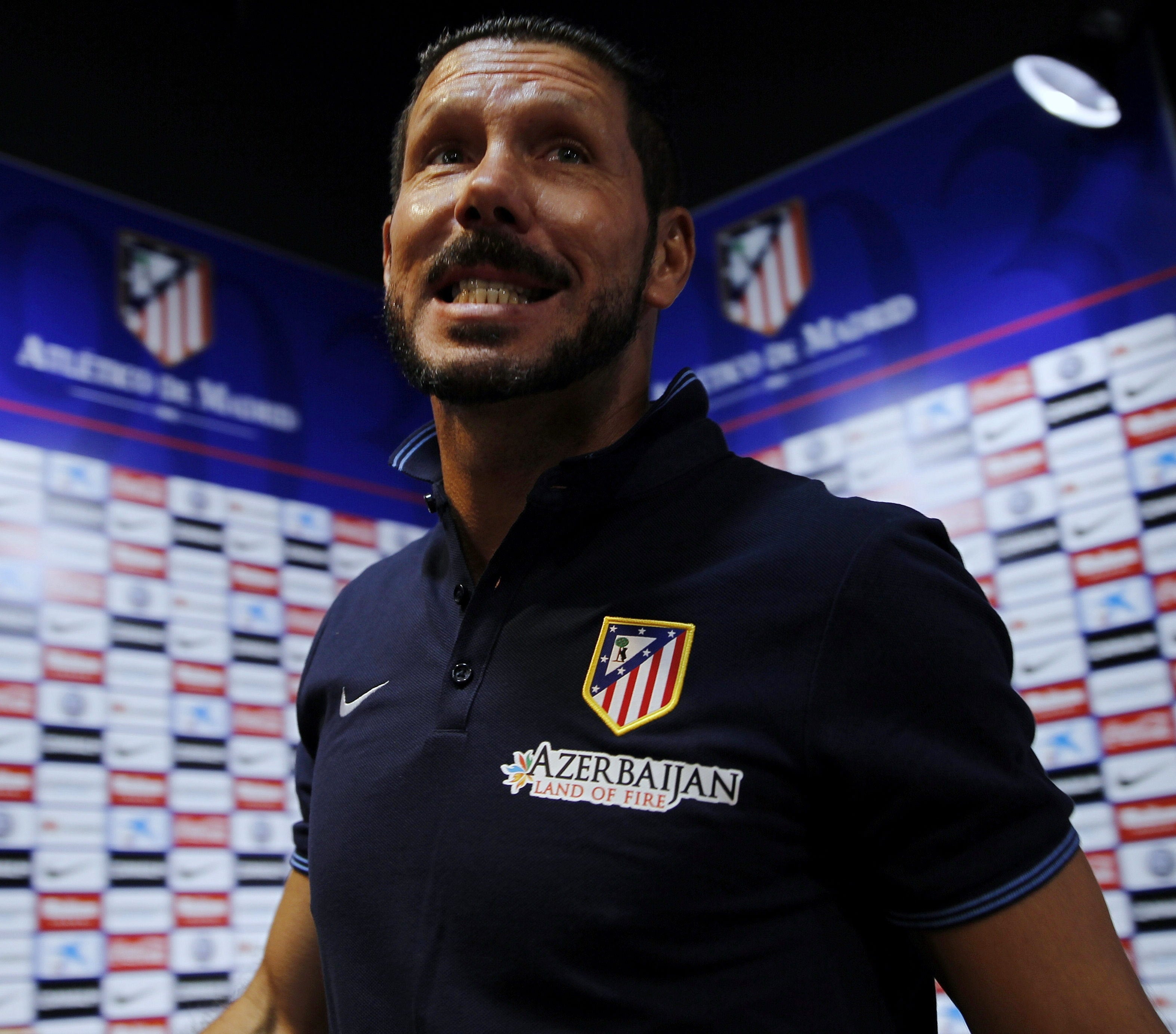 Simeone, después de una rueda de prensa.