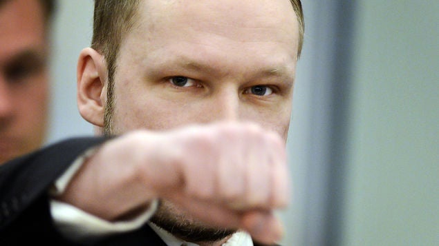 El asesino noruego Anders Behring Breivik, autor de la matanza de 77 personas en 2011 en Noruega. Afp